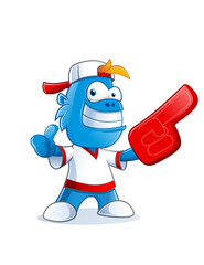 crazy football fan cartoon character

