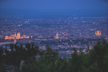 Budapest panorama at night