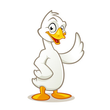 goose cute cartoon character vector
