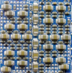 miniature electronic components of an integrated circuit of a mo