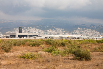 August 01, 2007: An overview of Beirut's Rafic Hariri Internation Airport (BEY) - 343093902