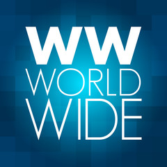 WW - World Wide acronym, business concept background