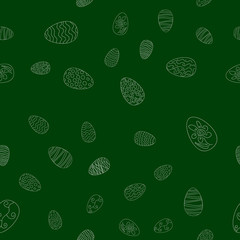 doodle vector easter eggs chaotic seamless pattern