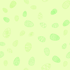 doodle vector easter eggs chaotic seamless pattern