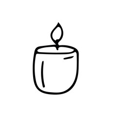 candle hand drawn in doodle style. single element vector scandinavian hygge monochrome minimalism simple. cozy home, interior. design icon, card, sticker poster