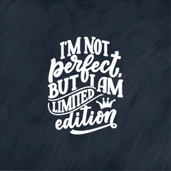 Obraz premium Funny hand drawn lettering. Cool phrase for print and poster design. Inspirational feminism slogan. Girl power quote. Greeting card template. Vector