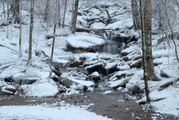Fototapeta na wymiar snow covered waterfall