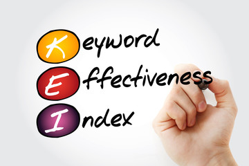 KEI - Keyword Effectiveness Index acronym, business concept background