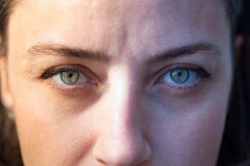 Naklejka premium Cold and hot light woman eyes, face