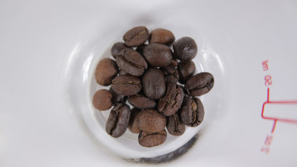 Coffee beans in glass jar