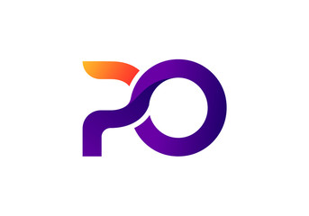 Initial Monogram Letter P O Logo Design Vector Template. PO Letter Logo Design