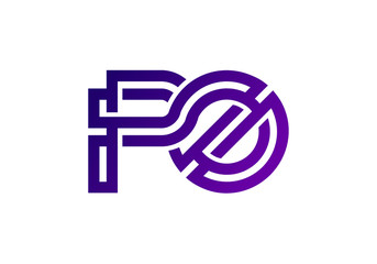 Initial Monogram Letter P O Logo Design Vector Template. PO Letter Logo Design