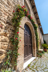 Italian romantic church in a cozy village
