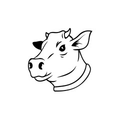 Vector of cow face design on white background. Farm Animal.