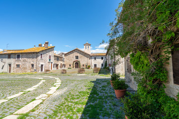 Italian romantic church in a cozy village