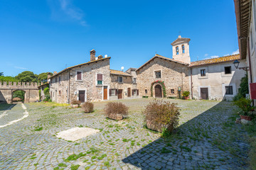 Italian romantic church in a cozy village