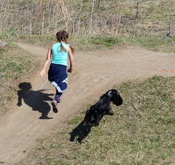 Dog on the river bank.