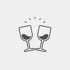 Wineglass flat vector icon. Drink flat vector icon