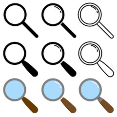 magnifying glass search icon simple isolated vector - obrazy, fototapety, plakaty