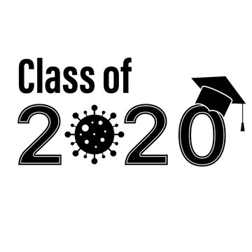 class 2020 graduate school graduation coronavirus vector