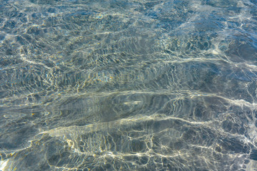 Sun reflections on a clear water surface