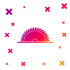 Color Circular saw blade icon isolated on white background. Saw wheel. Gradient random dynamic shapes. Vector Illustration