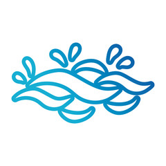 ocean water line gradient style icon