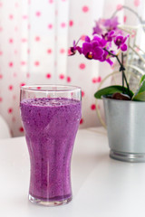 homemade delicious bright purple attractive smoothie