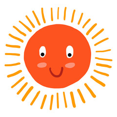smile sun / cartoon vector and illustration, isolated on white background