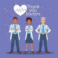 interracial professionals doctors staff avatars characters