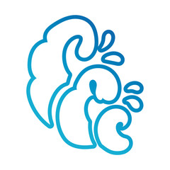 water waves ocean line gradient style icon