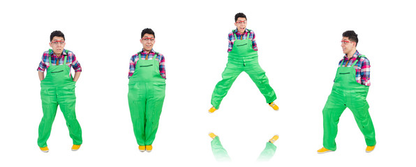 Funny painter isolated on white