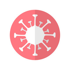 Simple flat design vector icon with coronavirus.