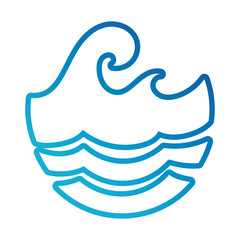 water waves ocean line gradient style icon