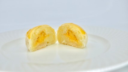 Chinese pastry bean cake with salt egg yolk