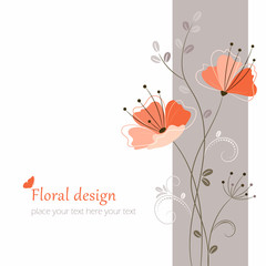 Abstract floral background for design.  Spring background  with place for your text. 