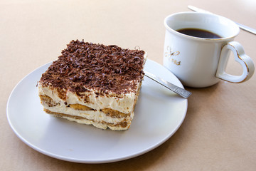 Traditional italian dessert tiramisu cake