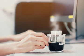 The Office man drip fresh coffee to enjoy during the day