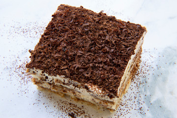 Traditional italian dessert tiramisu cake