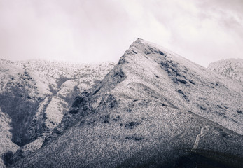 Snow and Ice Covered Mountain Peak