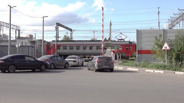 The movement of suburban electric train