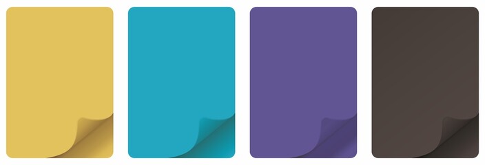 Naklejka premium Paper with curled corners vector Element for business message. vector illustration