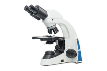 Fototapeta na wymiar microscope isolated on white background, science