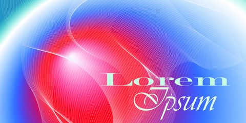 Beauty wave effect background for business card, industrial cover design with red and blue color