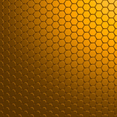 Geometric hexagonal dark gold metal modern background - 3d render