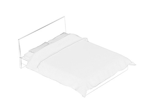 3d wireframe model of bed