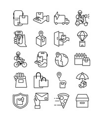 bundle of delivery service icons