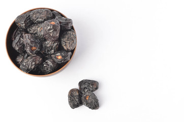 Dry dates, Kurma Ajwa is one of the special fruit of Arabic. Ramadan Kareem Breaking the fast by eating Tamar Dates.