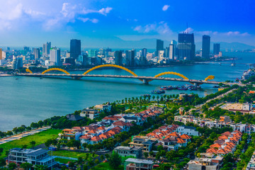 Fototapeta na wymiar View of Da Nang city in South Central Coast of Vietnam