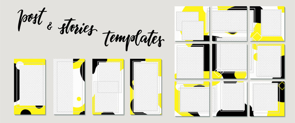Trendy template for social networks stories and posts, vector illustration. Design backgrounds for social media. Mockup for personal blog or shop
